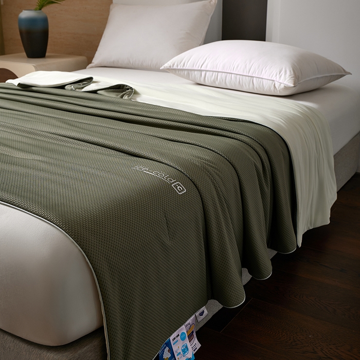 91家纺网 家纺一手货源 找家纺 鸣升家纺 2026新款氨纶提花凉感丝夏被西瓜被空调被冰淇淋夏凉被空调被 冰感-绿