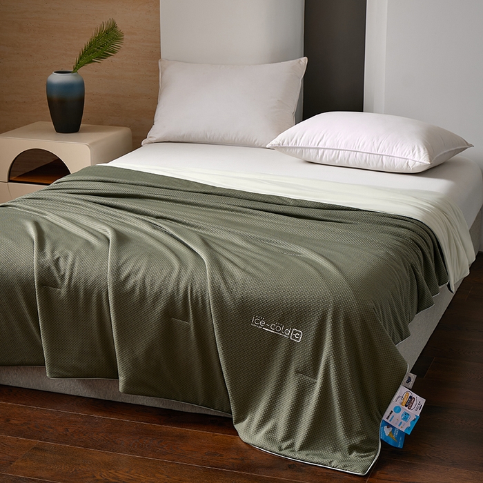鸣升家纺 2026新款氨纶提花凉感丝夏被西瓜被空调被冰淇淋夏凉被空调被 冰感-绿