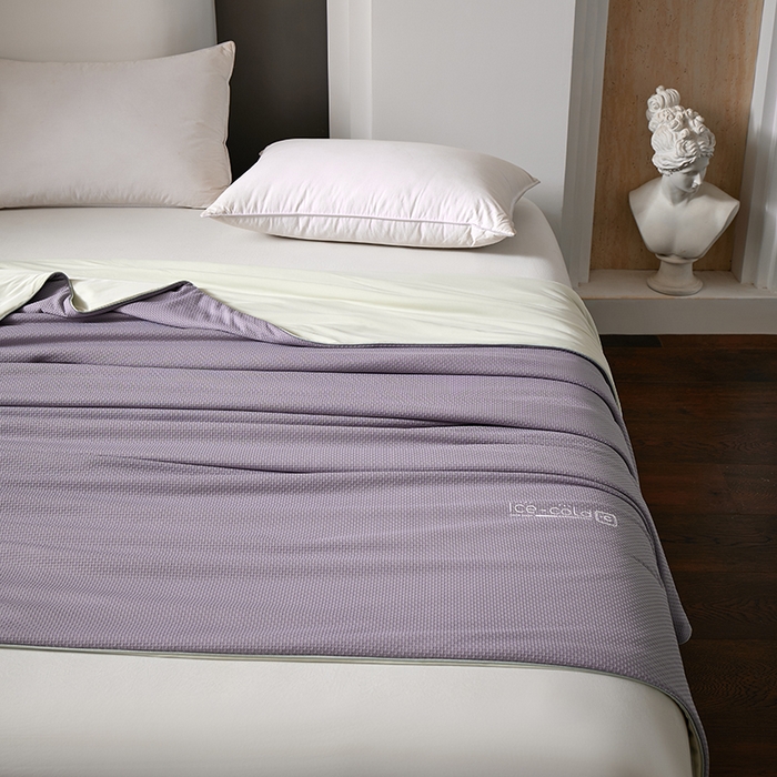 91家纺网 家纺一手货源 找家纺 鸣升家纺 2026新款氨纶提花凉感丝夏被西瓜被空调被冰淇淋夏凉被空调被 冰感-紫