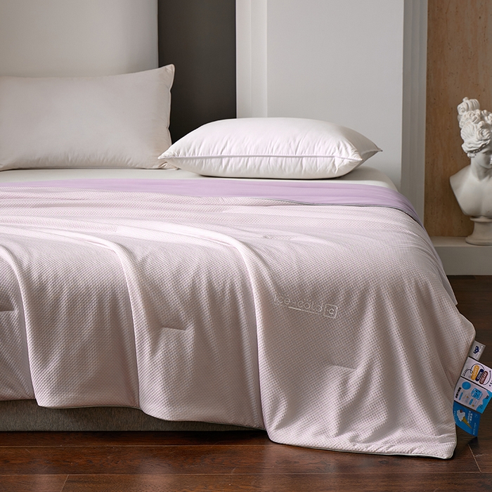 91家纺网 家纺一手货源 找家纺 鸣升家纺 2026新款氨纶提花凉感丝夏被西瓜被空调被冰淇淋夏凉被空调被 冰感-粉