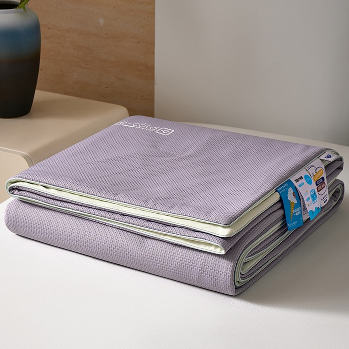 91家纺网 家纺一手货源 找家纺 鸣升家纺 2026新款氨纶提花凉感丝夏被西瓜被空调被冰淇淋夏凉被空调被 冰感-紫