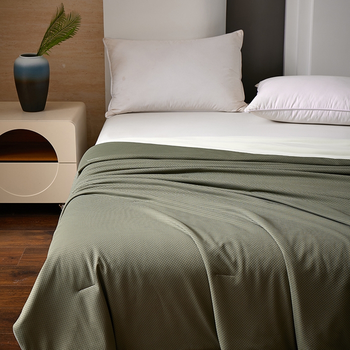 91家纺网 家纺一手货源 找家纺 鸣升家纺 2026新款氨纶提花凉感丝夏被西瓜被空调被冰淇淋夏凉被空调被 冰感-绿