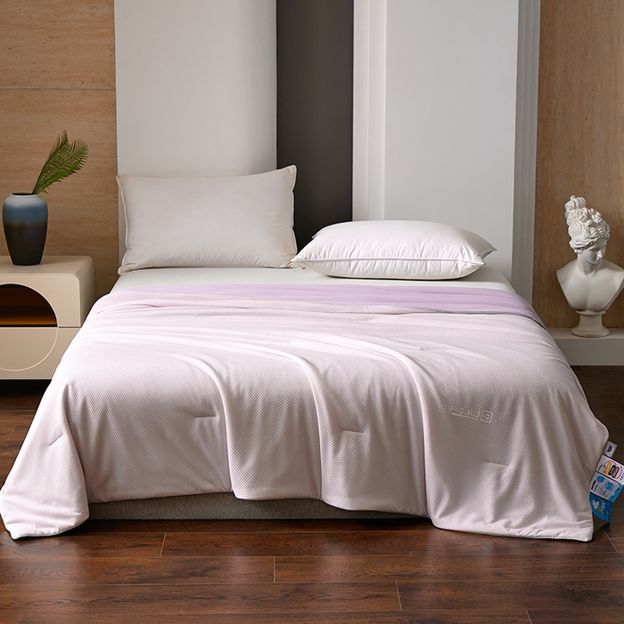 91家纺网 家纺一手货源 找家纺 鸣升家纺 2026新款氨纶提花凉感丝夏被西瓜被空调被冰淇淋夏凉被空调被 冰感-粉