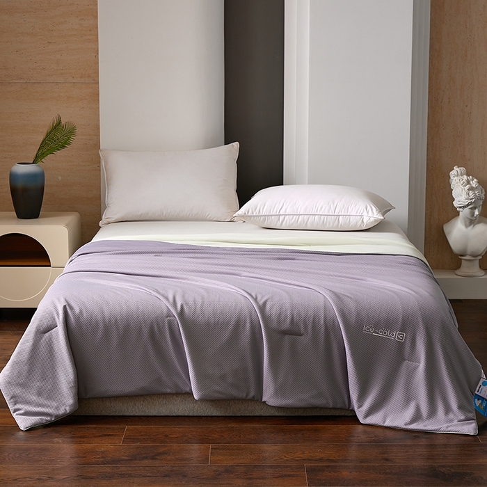 91家纺网 家纺一手货源 找家纺 鸣升家纺 2026新款氨纶提花凉感丝夏被西瓜被空调被冰淇淋夏凉被空调被 冰感-紫