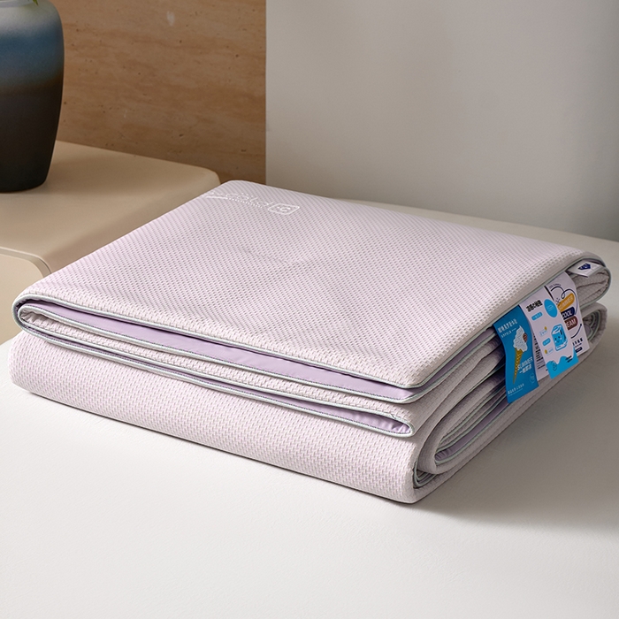 91家纺网 家纺一手货源 找家纺 鸣升家纺 2026新款氨纶提花凉感丝夏被西瓜被空调被冰淇淋夏凉被空调被 冰感-粉