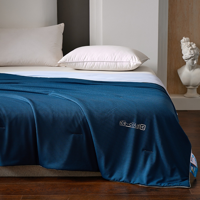 91家纺网 家纺一手货源 找家纺 鸣升家纺 2026新款氨纶提花凉感丝夏被西瓜被空调被冰淇淋夏凉被空调被 冰感-湖蓝