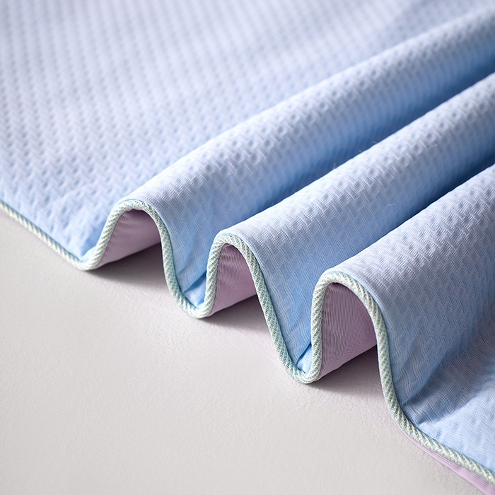 91家纺网 家纺一手货源 找家纺 鸣升家纺 2026新款氨纶提花凉感丝夏被西瓜被空调被冰淇淋夏凉被空调被 冰感-浅蓝