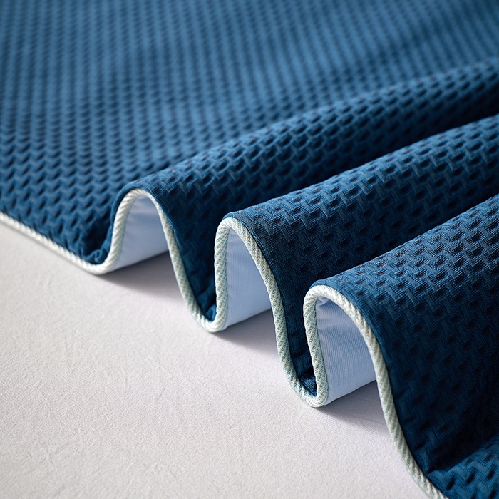 91家纺网 家纺一手货源 找家纺 鸣升家纺 2026新款氨纶提花凉感丝夏被西瓜被空调被冰淇淋夏凉被空调被 冰感-湖蓝