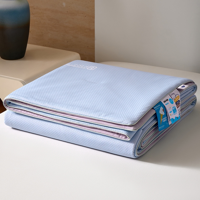 91家纺网 家纺一手货源 找家纺 鸣升家纺 2026新款氨纶提花凉感丝夏被西瓜被空调被冰淇淋夏凉被空调被 冰感-浅蓝