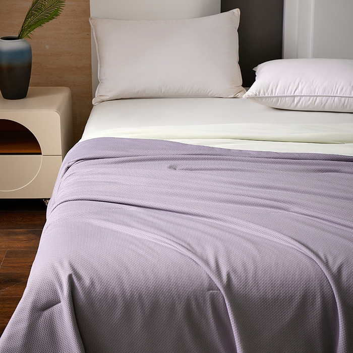 91家纺网 家纺一手货源 找家纺 鸣升家纺 2026新款氨纶提花凉感丝夏被西瓜被空调被冰淇淋夏凉被空调被 冰感-紫