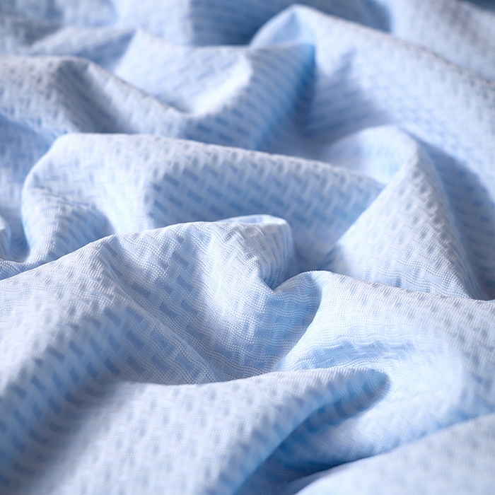 91家纺网 家纺一手货源 找家纺 鸣升家纺 2026新款氨纶提花凉感丝夏被西瓜被空调被冰淇淋夏凉被空调被 冰感-浅蓝