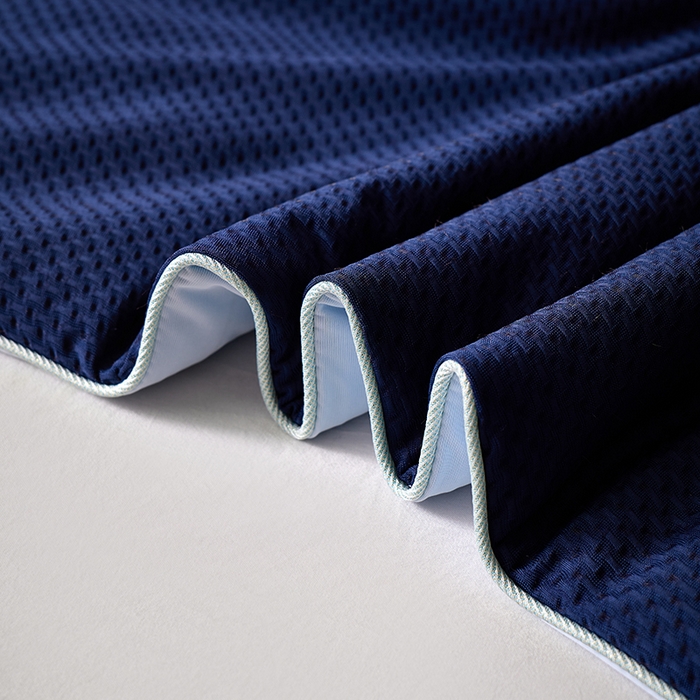 91家纺网 家纺一手货源 找家纺 鸣升家纺 2026新款氨纶提花凉感丝夏被西瓜被空调被冰淇淋夏凉被空调被 冰感-深蓝