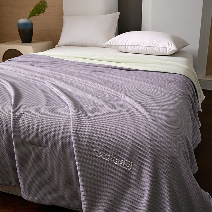 91家纺网 家纺一手货源 找家纺 鸣升家纺 2026新款氨纶提花凉感丝夏被西瓜被空调被冰淇淋夏凉被空调被 冰感-紫