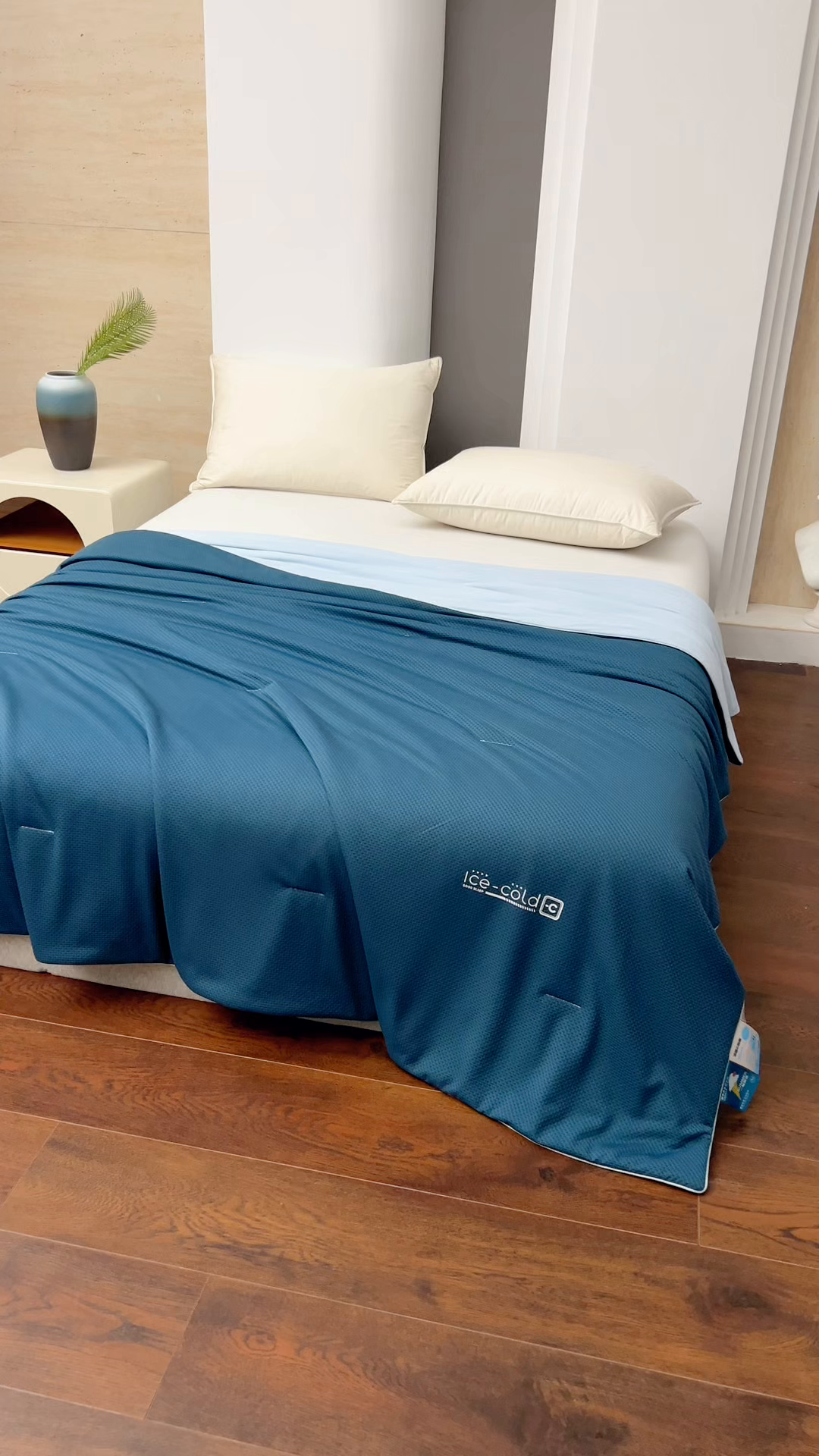 91家纺网 家纺一手货源 找家纺 鸣升家纺 2026新款氨纶提花凉感丝夏被西瓜被空调被冰淇淋夏凉被空调被 冰感-湖蓝