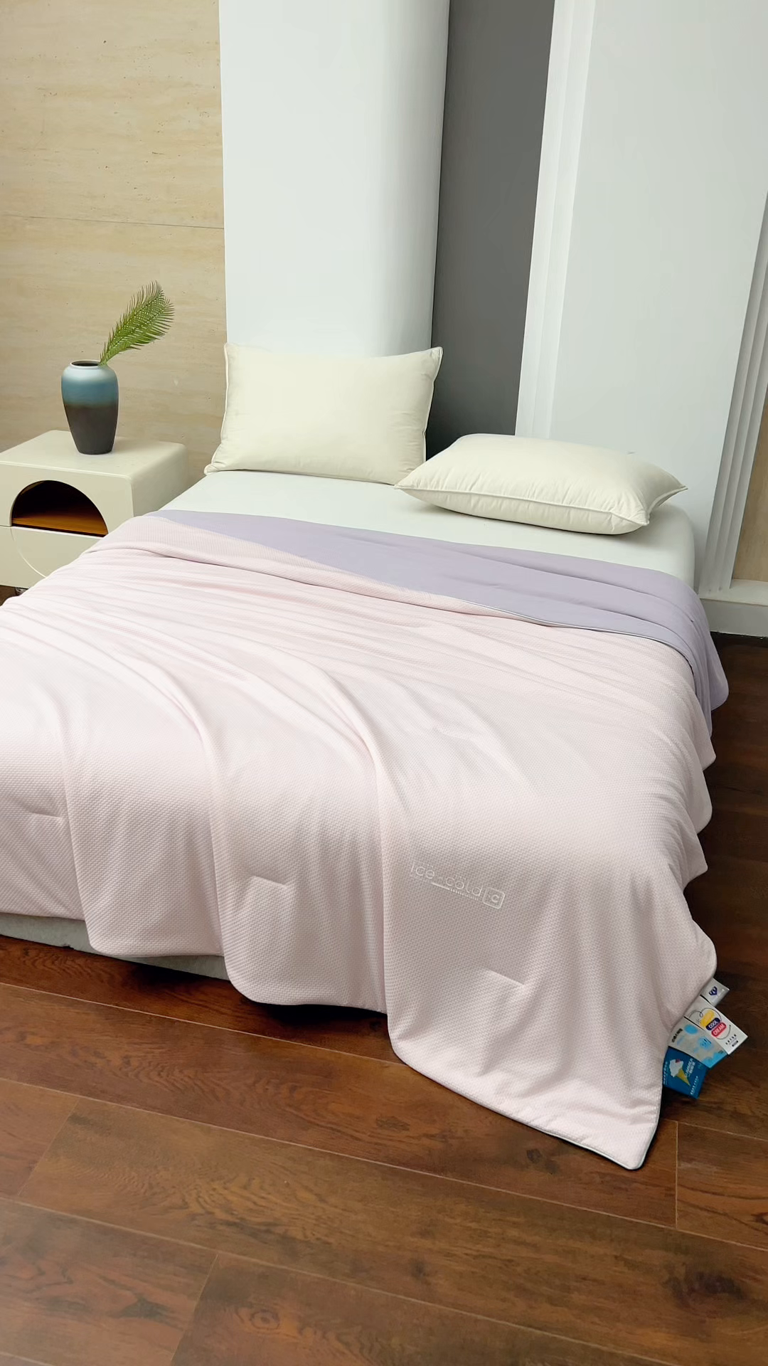 91家纺网 家纺一手货源 找家纺 鸣升家纺 2026新款氨纶提花凉感丝夏被西瓜被空调被冰淇淋夏凉被空调被 冰感-粉