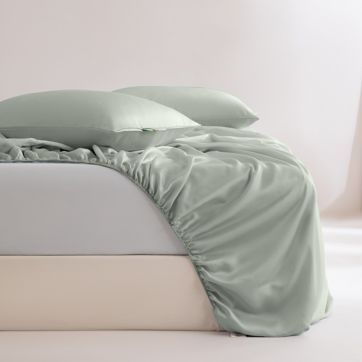 眠博士 2026新款60S天丝莱赛尔纯色床笠-场景二 60S天丝床笠-薄荷绿