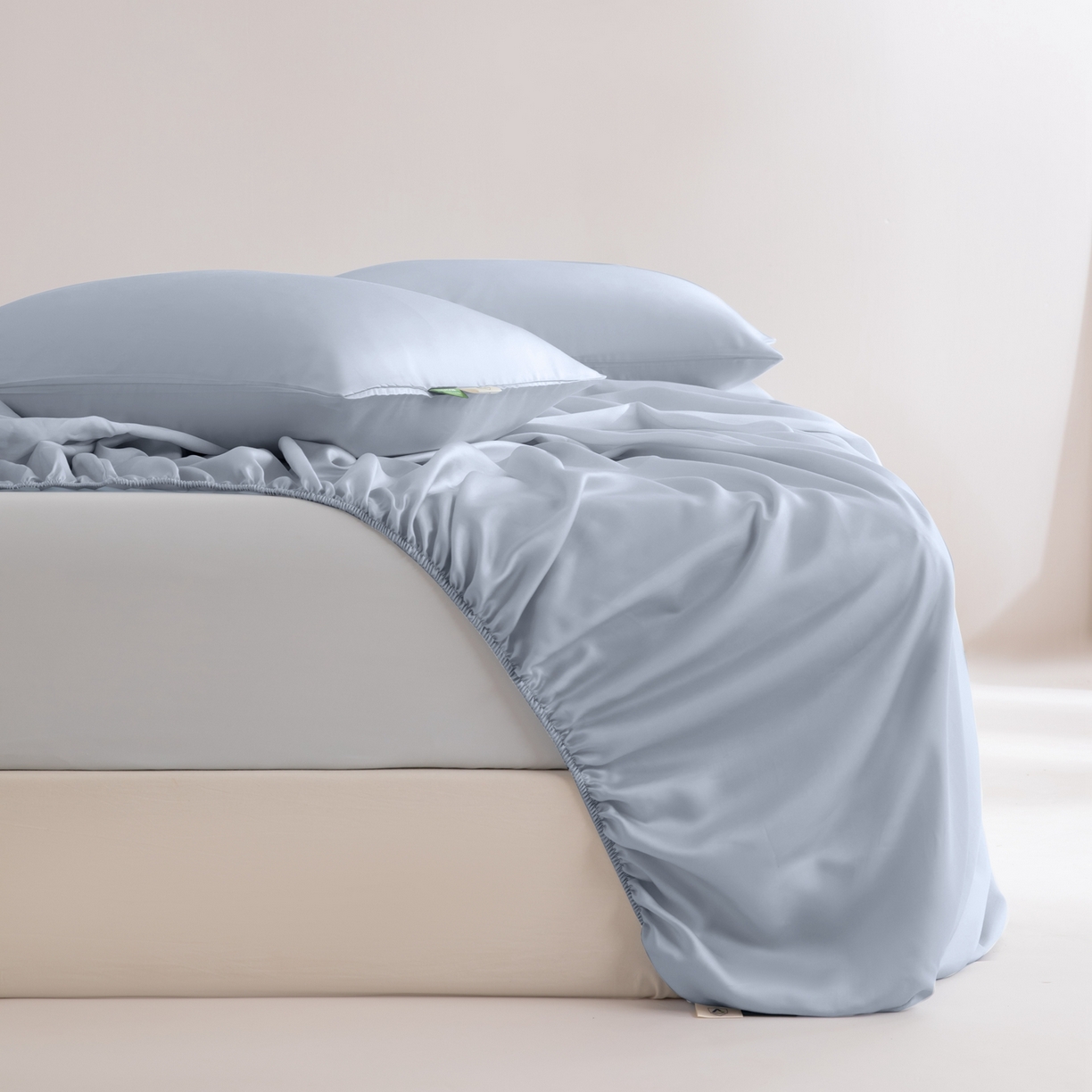 眠博士 2026新款60S天丝莱赛尔纯色床笠-场景二 60S天丝床笠-黄昏蓝