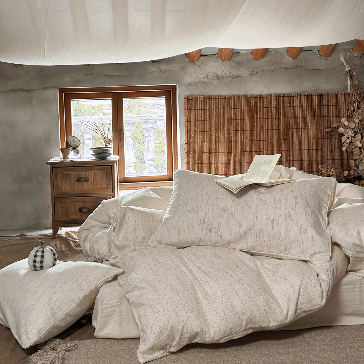 91家纺网 家纺一手货源 找家纺 （总）壹和 2026新款A类色织提花棉麻四件套