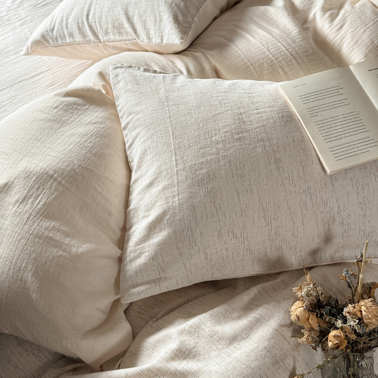 91家纺网 家纺一手货源 找家纺 （总）壹和 2026新款A类色织提花棉麻四件套