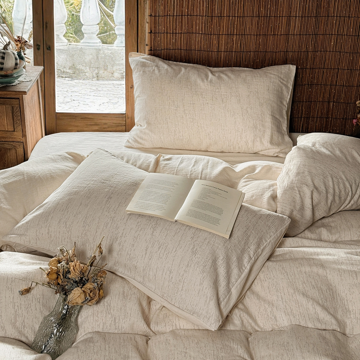 91家纺网 家纺一手货源 找家纺 （总）壹和 2026新款A类色织提花棉麻四件套