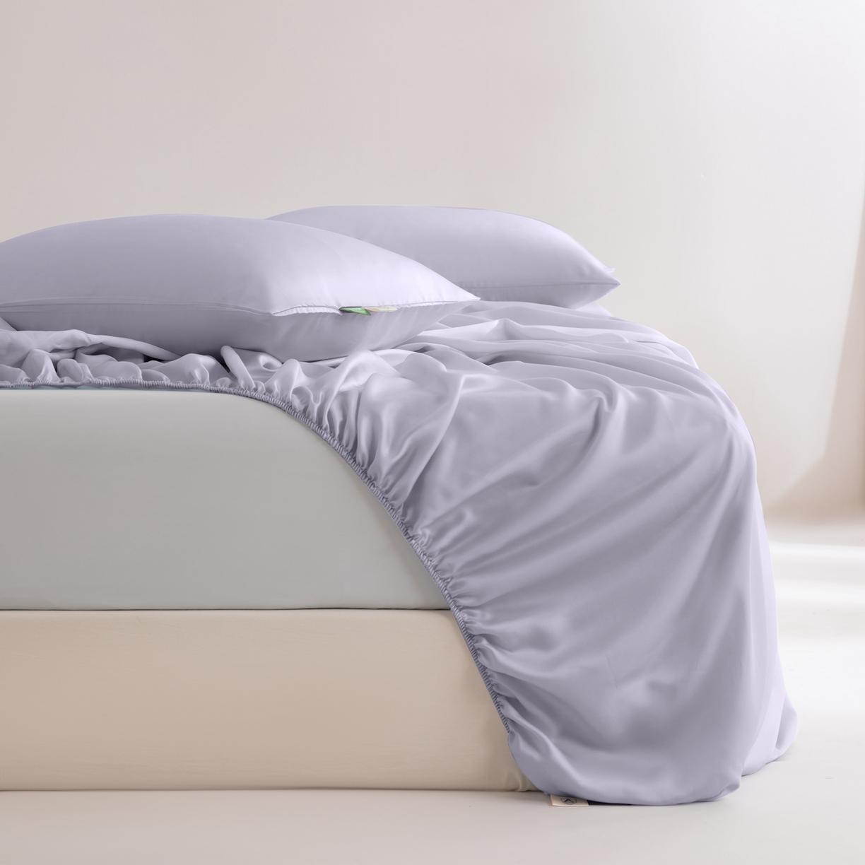 眠博士 2026新款60S天丝莱赛尔纯色床笠-场景二 60S天丝床笠-迷香紫