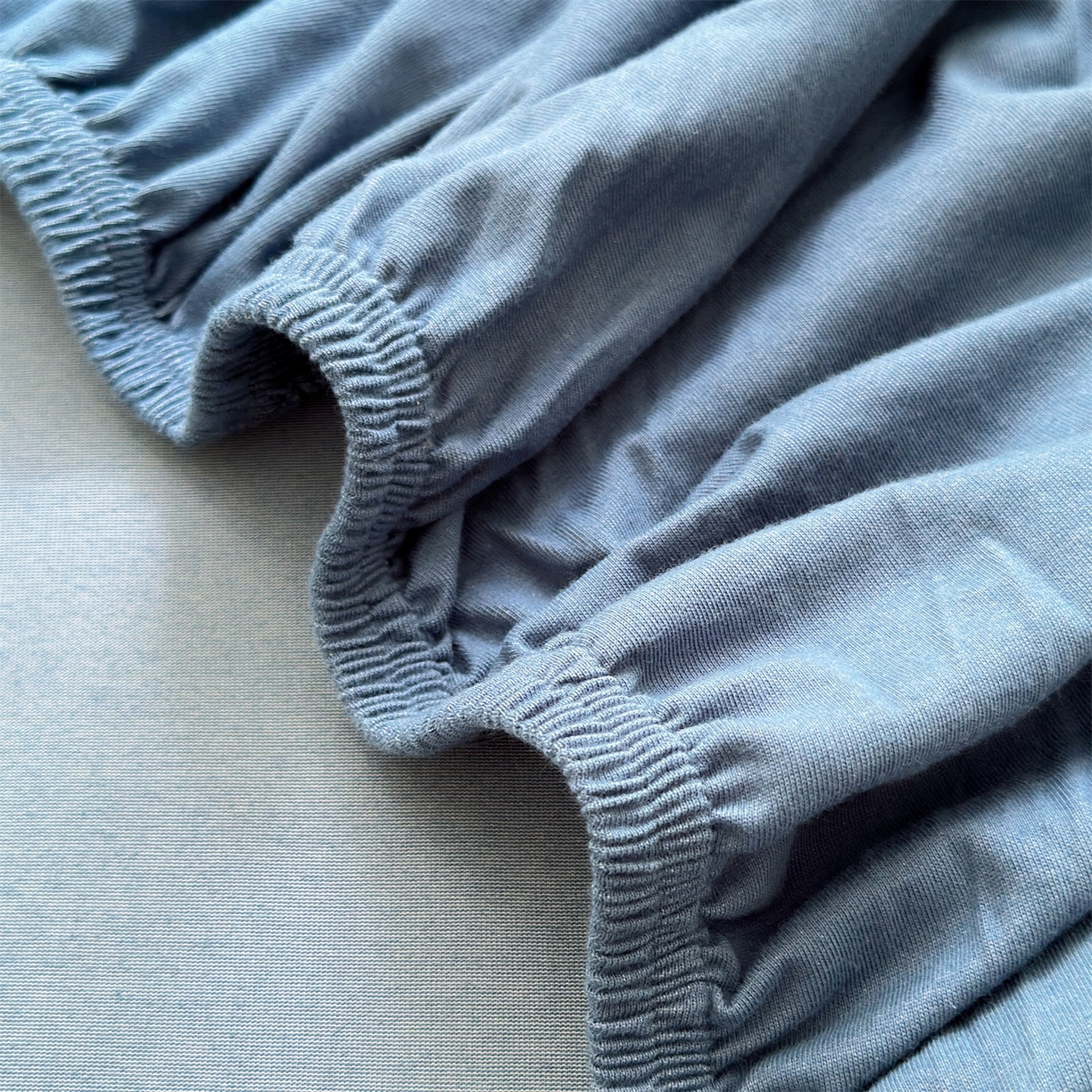 91家纺网 家纺一手货源 找家纺 舒居家纺 2026新款全棉针织棉床笠 湖蓝