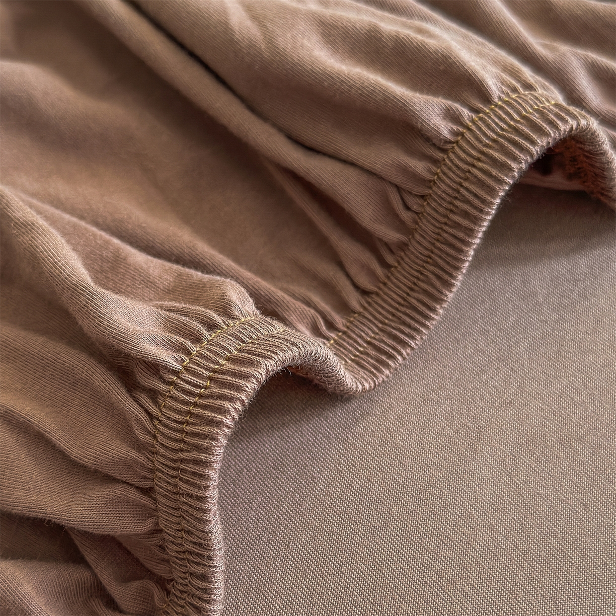 91家纺网 家纺一手货源 找家纺 舒居家纺 2026新款全棉针织棉床笠 咖