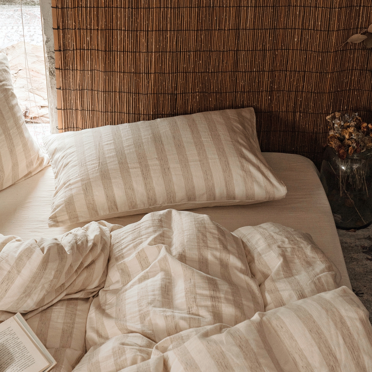 91家纺网 家纺一手货源 找家纺 壹和 2026新款A类色织提花棉麻四件套 秘境