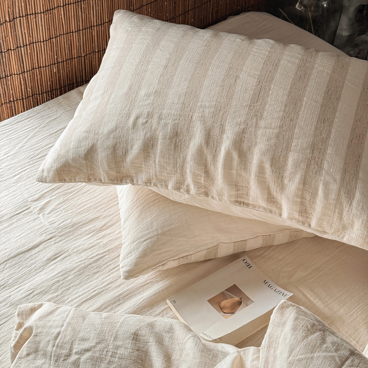 91家纺网 家纺一手货源 找家纺 壹和 2026新款A类色织提花棉麻四件套 秘境