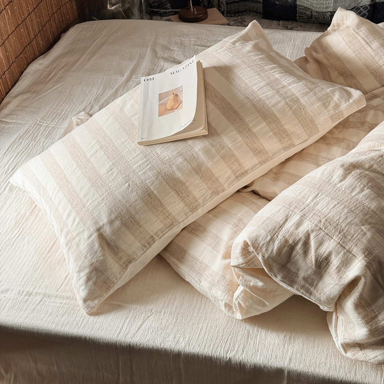 91家纺网 家纺一手货源 找家纺 壹和 2026新款A类色织提花棉麻四件套 秘境