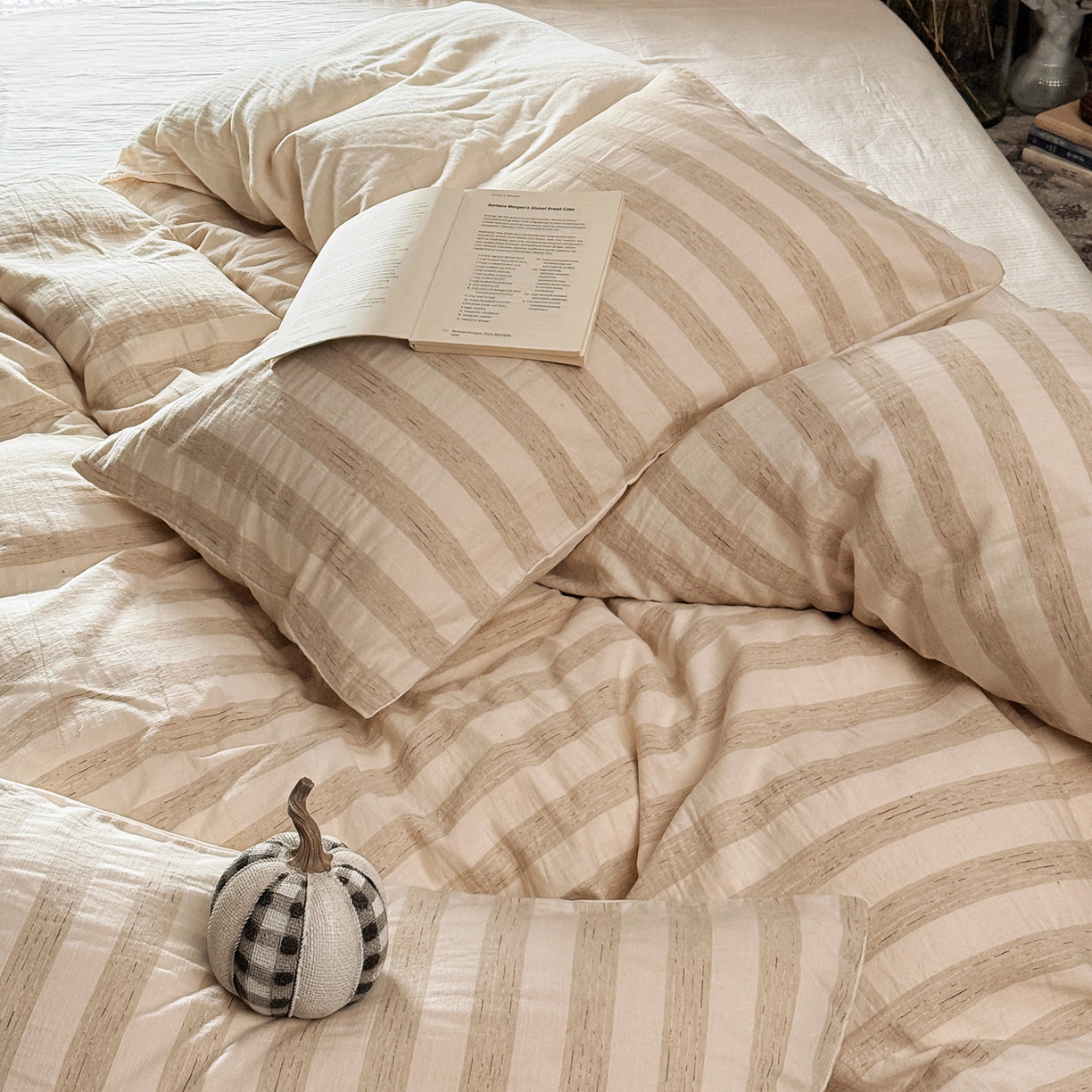 91家纺网 家纺一手货源 找家纺 壹和 2026新款A类色织提花棉麻四件套 秘境