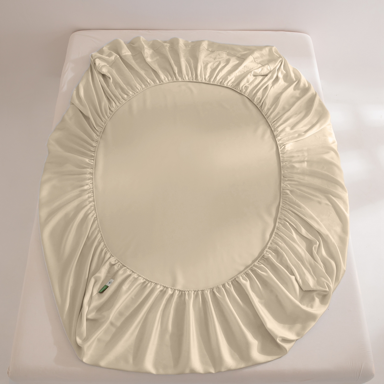 91家纺网 家纺一手货源 找家纺 眠博士 2026新款60S天丝莱赛尔纯色床笠-场景二 60S天丝床笠-浅茶色