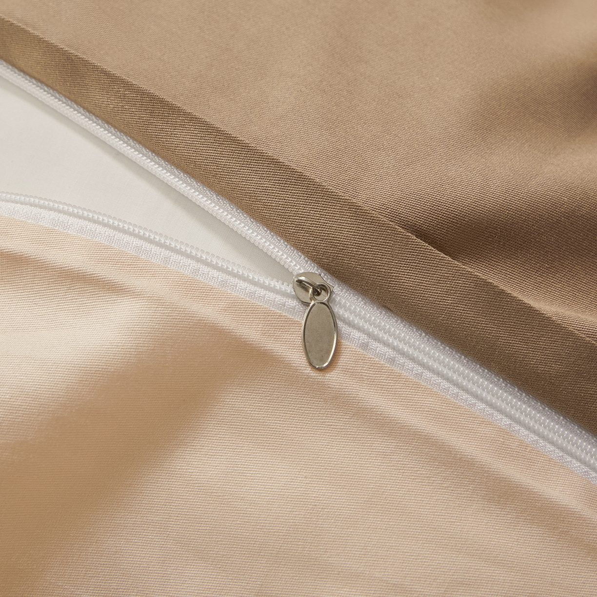 91家纺网 家纺一手货源 找家纺 寐眠 2026新款全棉纯棉纯色双拼四件套 暖棕卡其