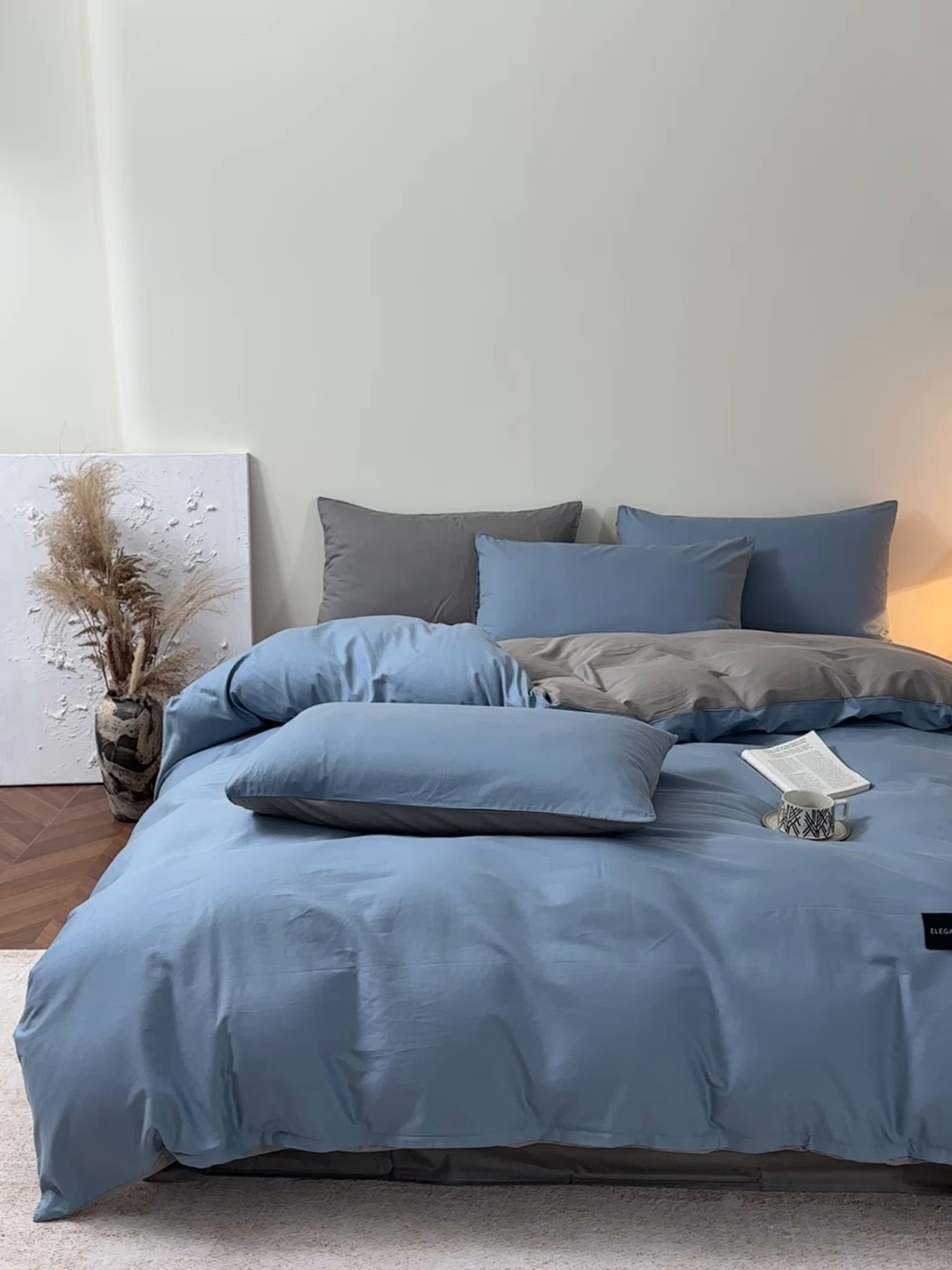 91家纺网 家纺一手货源 找家纺 （总）寐眠 2026新款全棉纯棉纯色双拼四件套