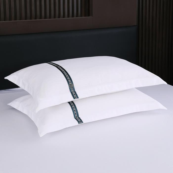 91家纺网 家纺一手货源 找家纺 好杰 2026新款加厚加密酒店布草织带四件套 花开富贵-绿