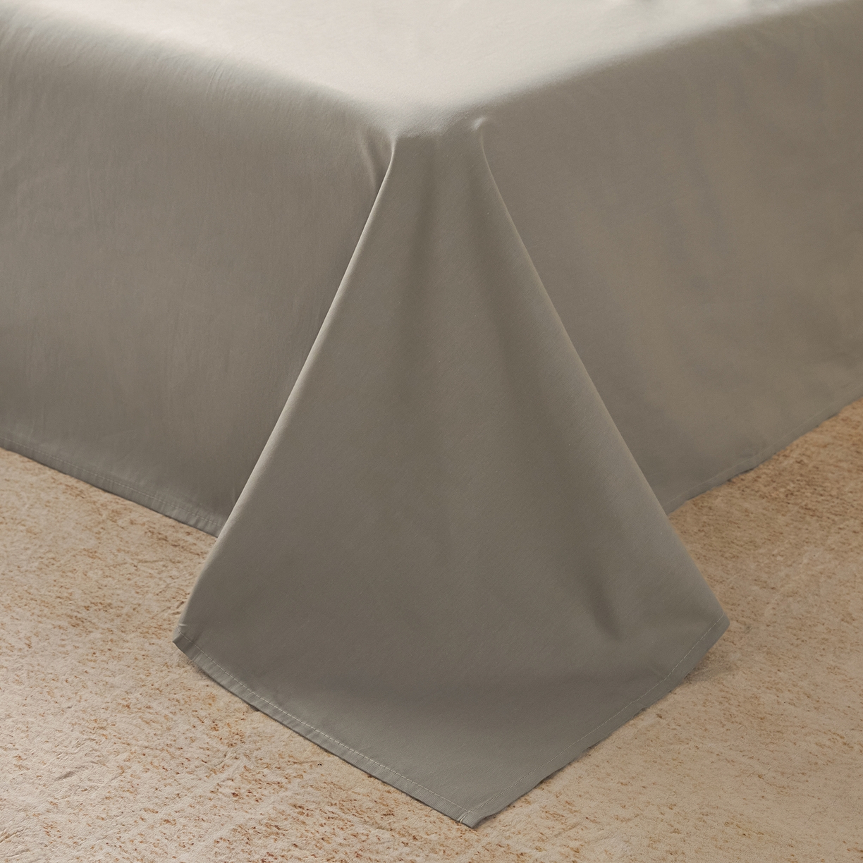 91家纺网 家纺一手货源 找家纺 寐眠 2026新款全棉纯棉纯色双拼四件套 海韵蓝灰