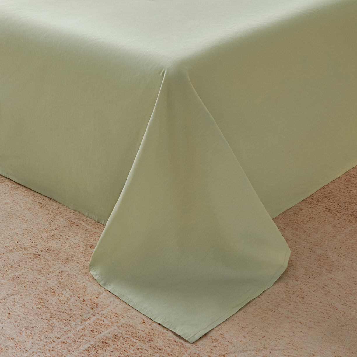 91家纺网 家纺一手货源 找家纺 寐眠 2026新款全棉纯棉纯色双拼四件套 青柠浅梦