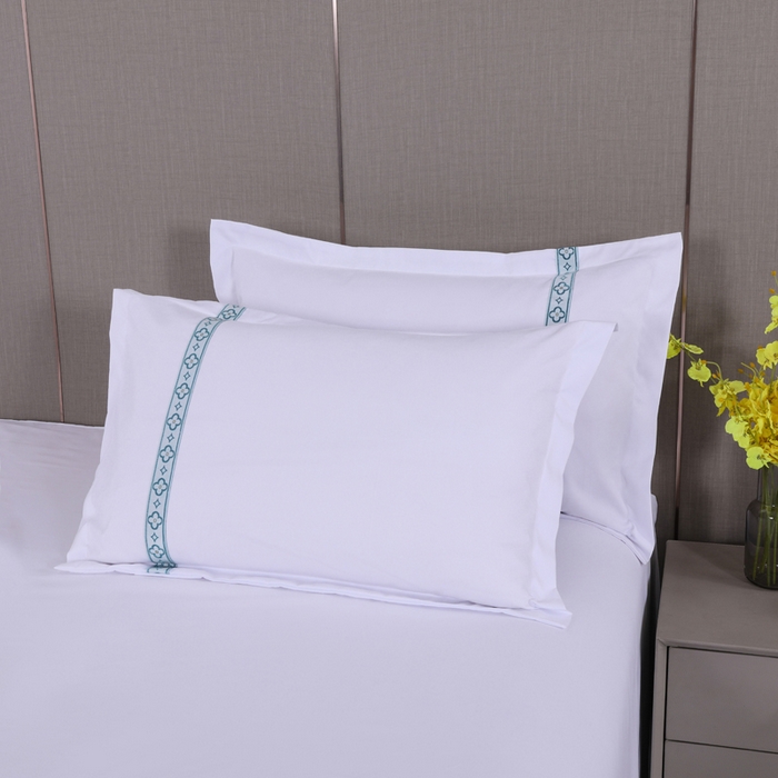 91家纺网 家纺一手货源 找家纺 好杰 2026新款加厚加密酒店布草织带四件套 花瓣雨