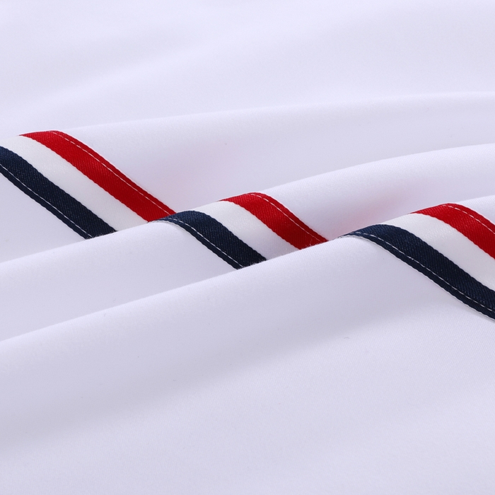 91家纺网 家纺一手货源 找家纺 好杰 2026新款加厚加密酒店布草织带四件套 彩旗飘飘