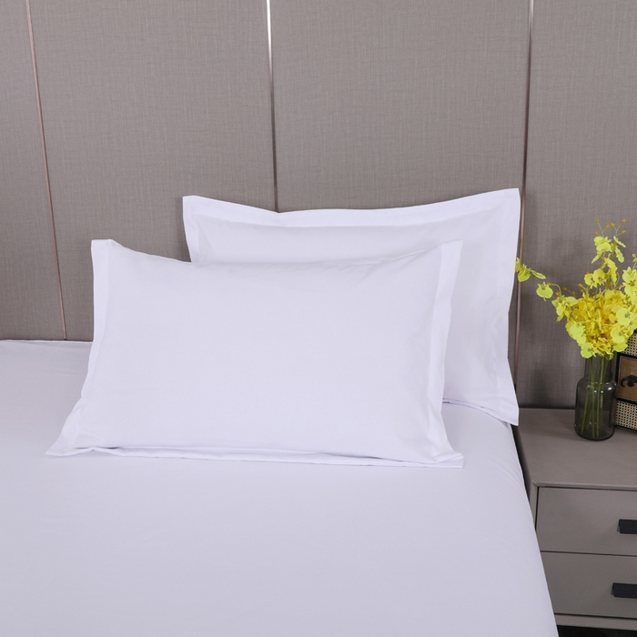 91家纺网 家纺一手货源 找家纺 好杰 2026新款加厚加密酒店布草织带四件套 纯白