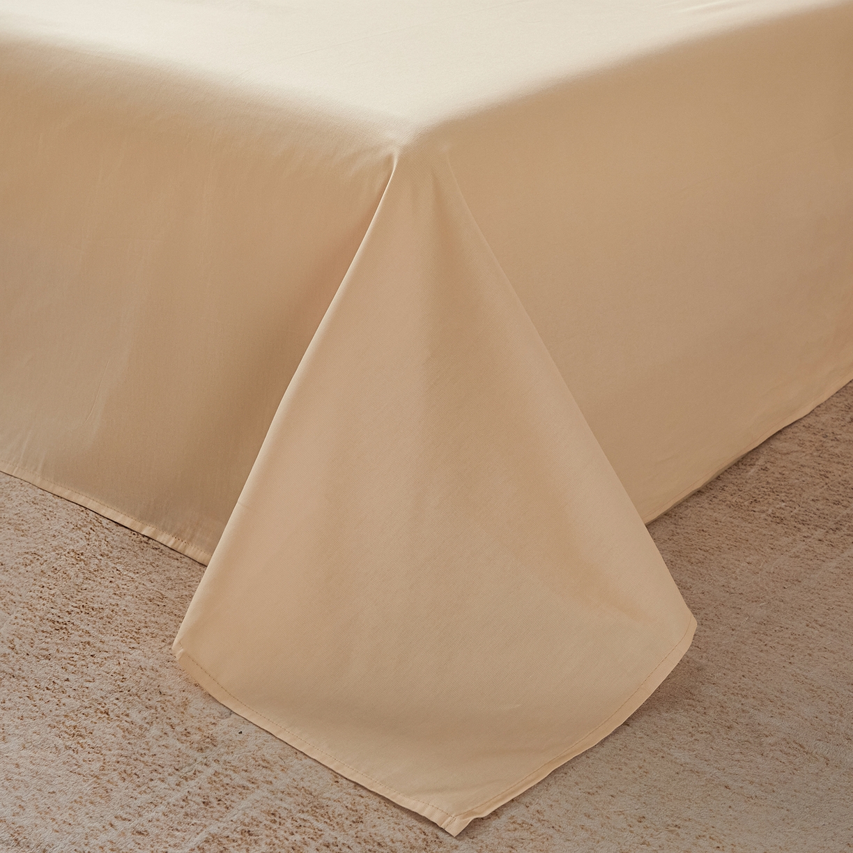 91家纺网 家纺一手货源 找家纺 寐眠 2026新款全棉纯棉纯色双拼四件套 柔粉浅榻