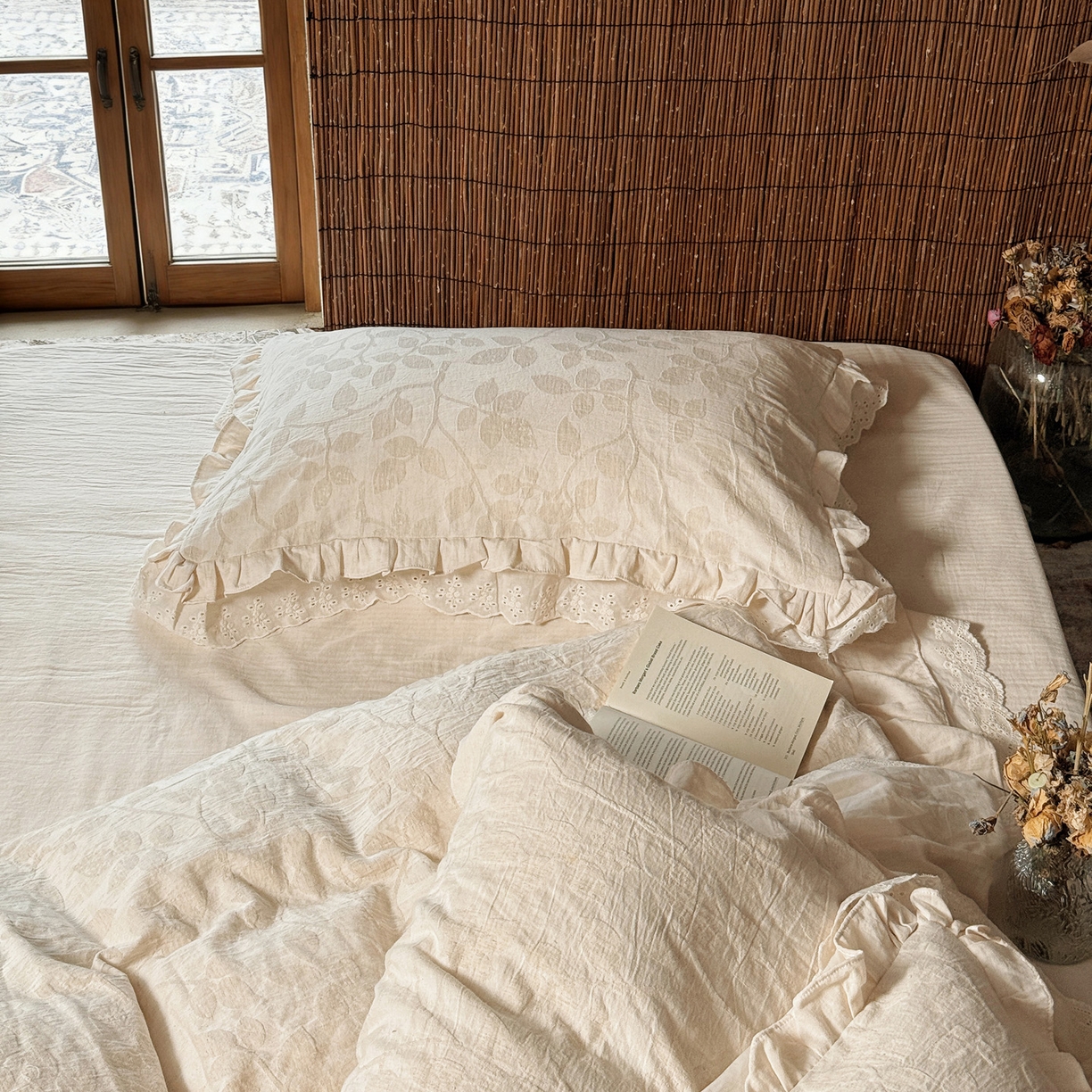 91家纺网 家纺一手货源 找家纺 （总）壹和 2026新款A类双层花边棉麻四件套