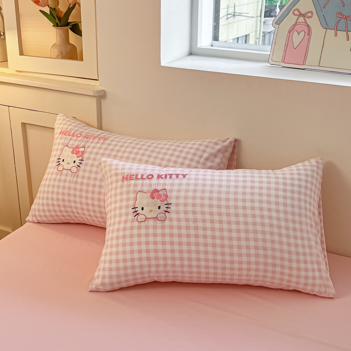 91家纺网 家纺一手货源 找家纺 （总）桃心家居 2026新款A类三丽鸥正版授权云柔水洗棉兔毛贴布绣刺绣软糯系列四件套