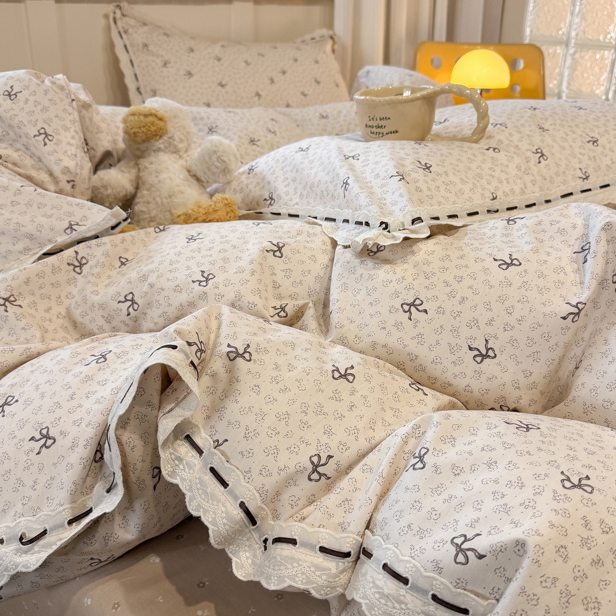 91家纺网 家纺一手货源 找家纺 壹和 2026新款全棉法式小清新复古碎花四件套 黛西