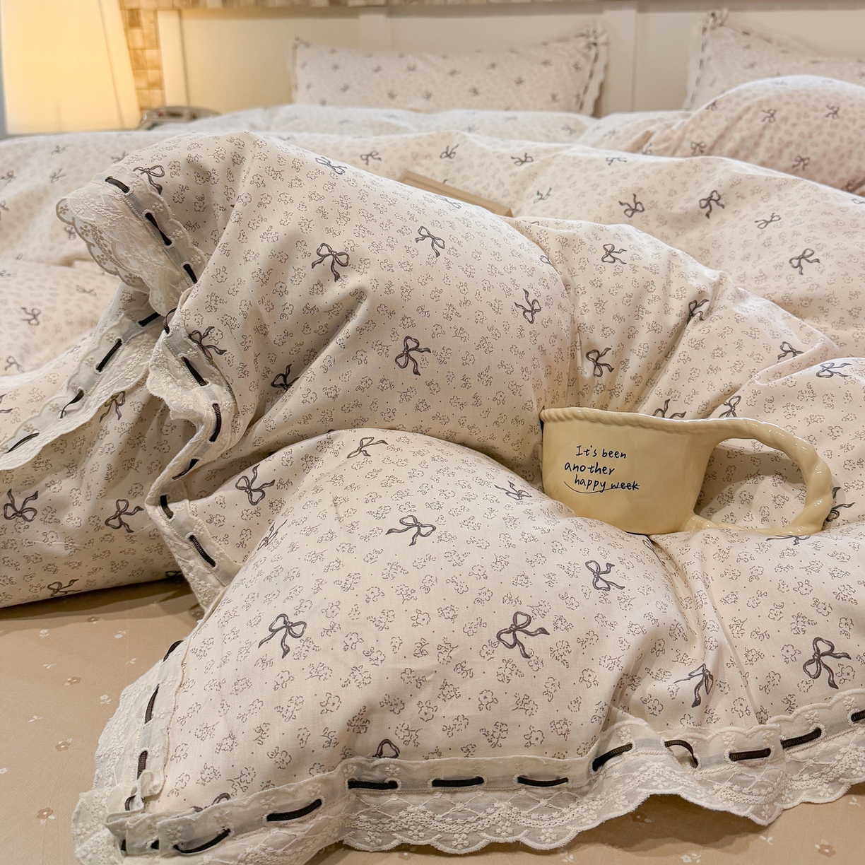 91家纺网 家纺一手货源 找家纺 壹和 2026新款全棉法式小清新复古碎花四件套 黛西