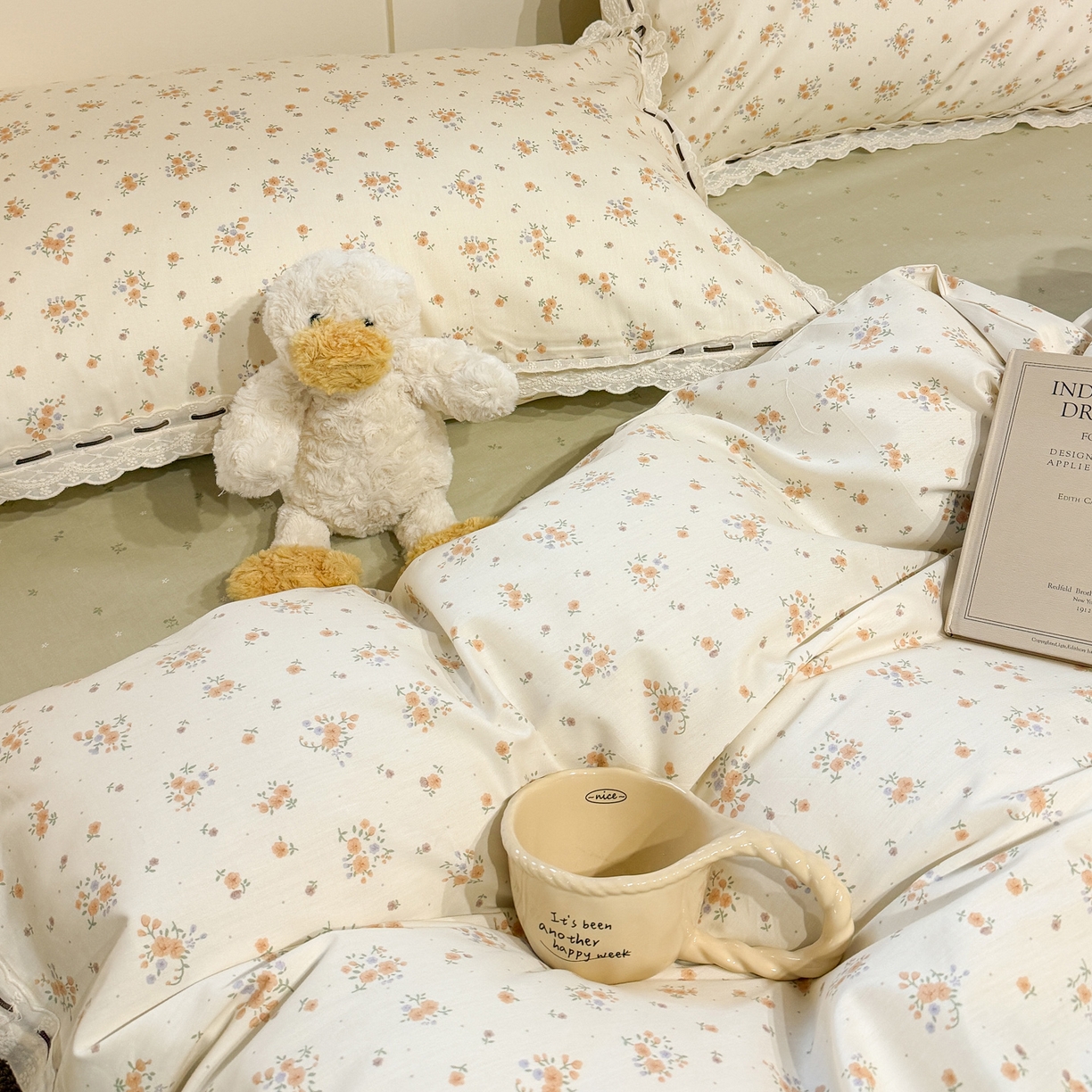 91家纺网 家纺一手货源 找家纺 壹和 2026新款全棉法式小清新复古碎花四件套 芙兰