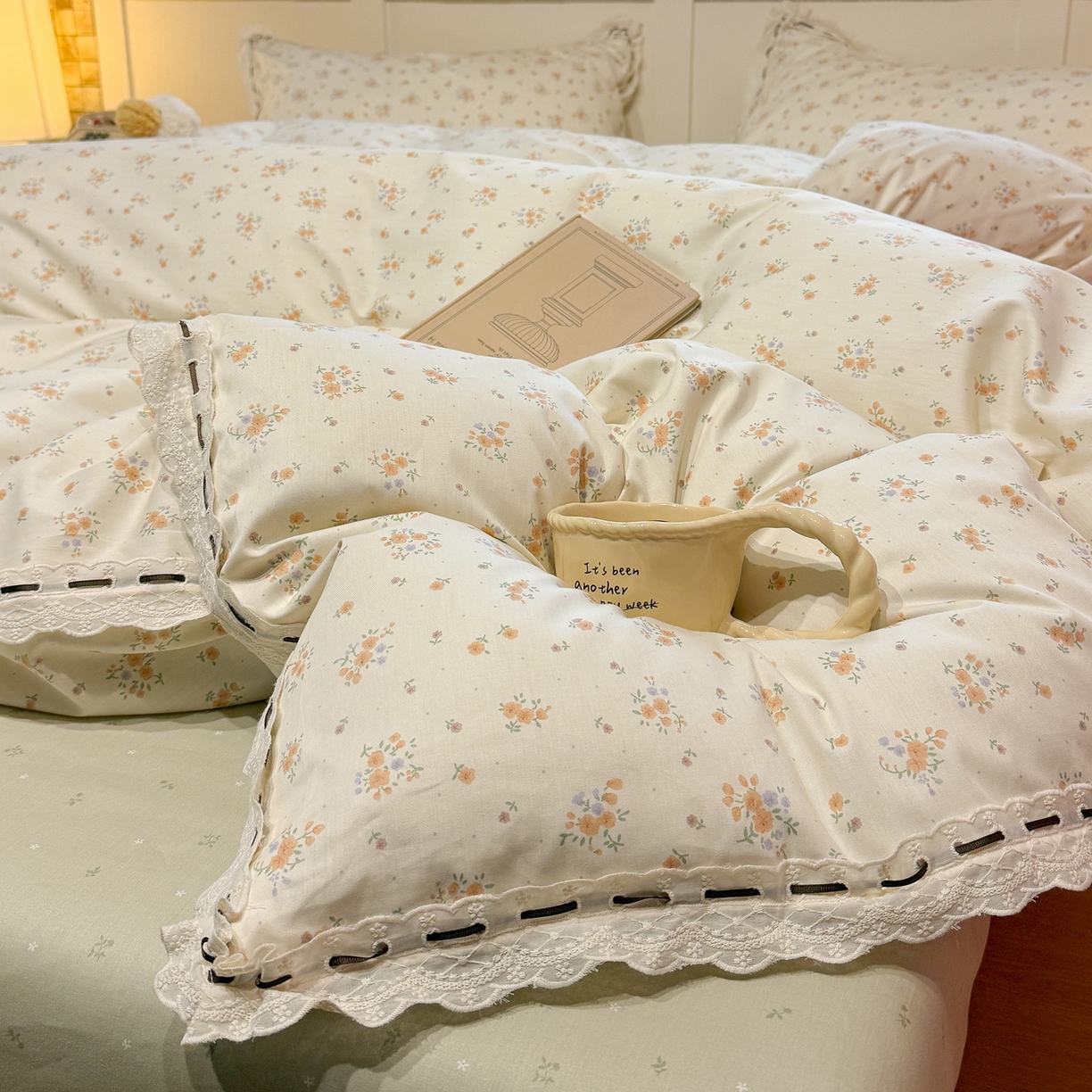 91家纺网 家纺一手货源 找家纺 壹和 2026新款全棉法式小清新复古碎花四件套 芙兰