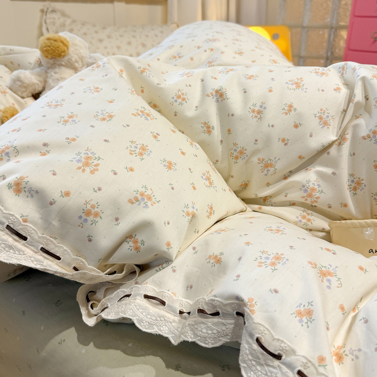 91家纺网 家纺一手货源 找家纺 壹和 2026新款全棉法式小清新复古碎花四件套 芙兰