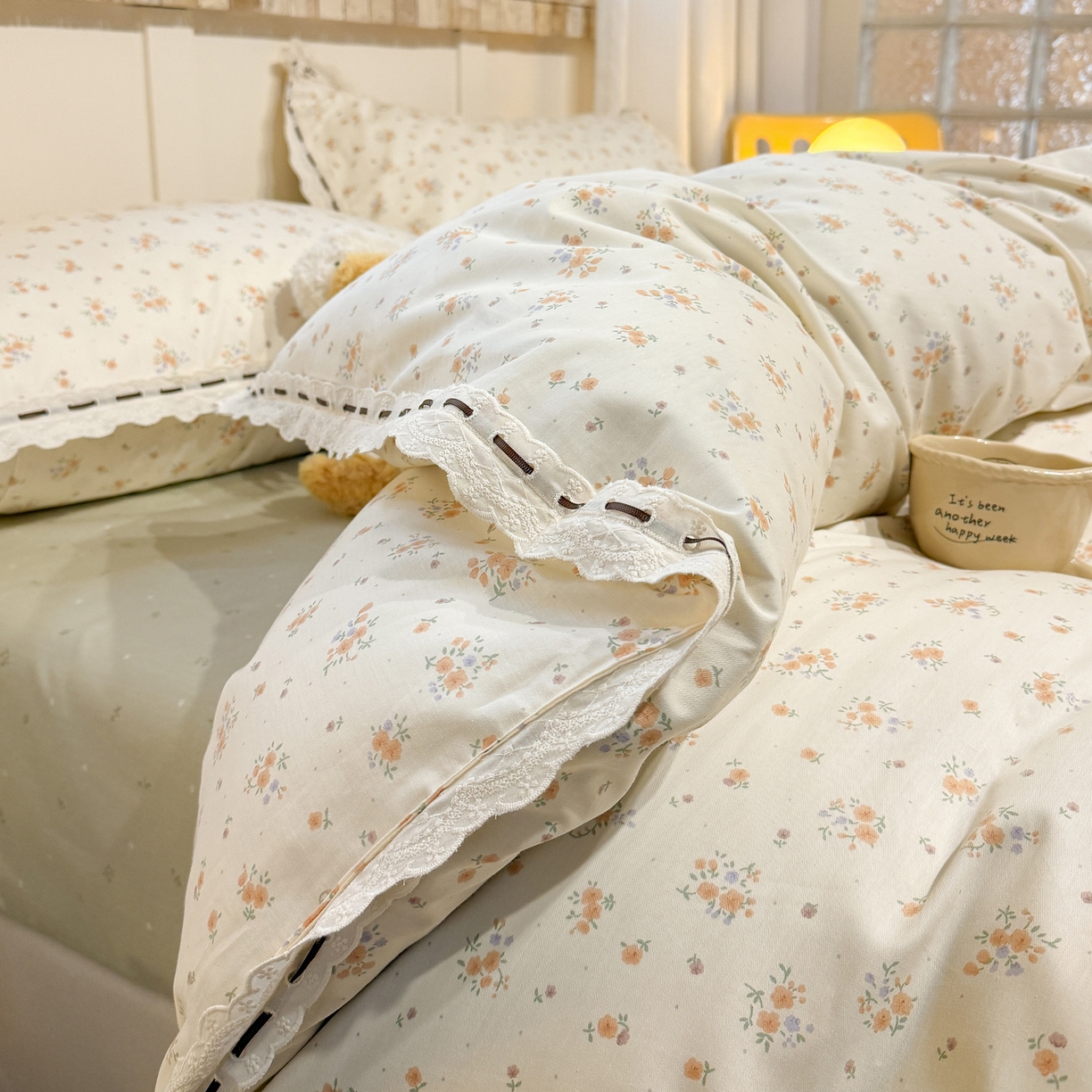 91家纺网 家纺一手货源 找家纺 壹和 2026新款全棉法式小清新复古碎花四件套 芙兰