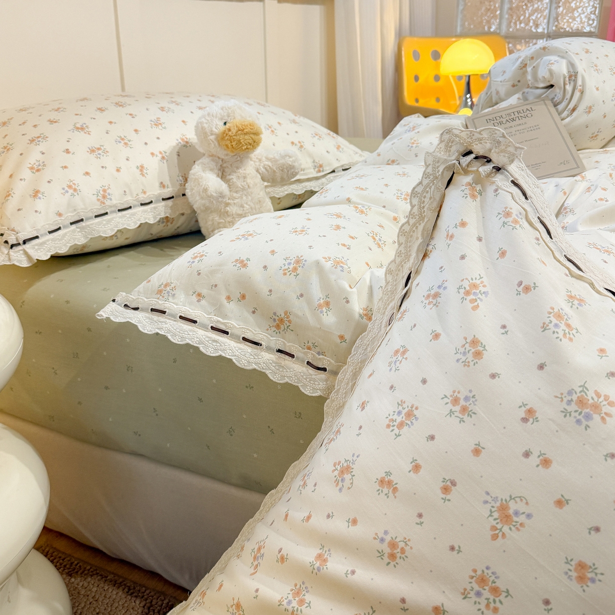 91家纺网 家纺一手货源 找家纺 壹和 2026新款全棉法式小清新复古碎花四件套 芙兰